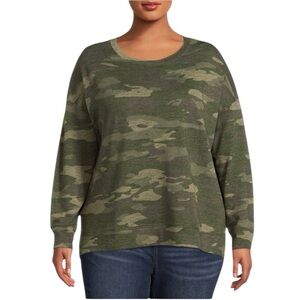 Terra & Sky Camouflage Long Sleeve Sweatshirt Size 1X
